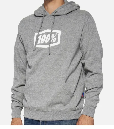 Poleron con capucha 100% Icon de felpa gris para adulto (estilo casual)